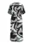 OBJECT Blousejurk ‘OBJDINA’  taupe / lichtblauw / zwart / wit