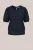 WE Fashion – Dames T-shirt met structuur – Regular fit – Donkerblauw –