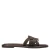 Sacha leren slippers met contrast stiksels bruin