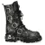 New Rock M-591-C63 Halfhoge zwarte stalen leren metallic gothic laarzen