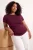 Trendyol Curve Dames Bordeaux Effen Kort Getailleerd Grote maten Blouses