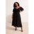 Trendyol Curve Dames Zwart Effen Midi Mouwloos Casual A-lijn Grote maten Jurk
