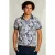 River Woods Custom Fit Cotton Floral Polo Dark Oyster Mix Grey