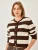 Bianco Lucci Gebreid vest  bruin / natuurwit