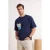 TRENDYOL MAN Heren Donkerblauw Tropisch Kort Oversized T-shirts