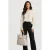Coccinelle Large Leather Tote Bag In Cream
