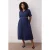 Trendyol Curve Dames Donkerblauw Effen Midi Kort Casual Recht Grote maten Jurk