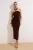 TRENDYOLMİLLA Dames Bruin Effen Maxi Mouwloos Stijlvol/Avond Bodycon Jurken