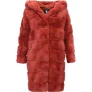 Gentile Bellini Faux fur jas met capuchon bordeaux