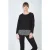 Houndstooth en knoop detail lange mouwen top met optionele overhemdkraag door Conquista Fashion