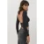 Open Back Polka Dot Lange Mouwen Getailleerde Crop Top
