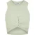 Noisy May Geknoopte mouwloze crop top voor dames (Aqua Grijs)