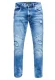 Jeansbroek “NISHO” straight fit biker katoen stretch
