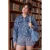 Trendyol Curve Dames Blauw Grafisch Lang Oversized Grote maten Blazers