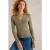 White Stuff Riley Sparkle Rib Collar Khaki Green