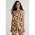 Ruby woven halter top met zebraprint beige/bruin