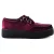 TUK Viva High Creeper bordeauxrode fluwelen platform veterschoenen in gothic-stijl – AV6802