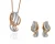 Orphelia ‘Elsia’ Dames 925 Sterling Zilveren Set: Ketting-Hanger + Oorbellen – Zilver/Roze SET-7027