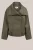WE Fashion – Dames bomberjack van imitatieleer – Oversized – Legergroen –