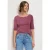 Shirt met golvende halslijn in effen kleur