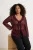 Trendyol Curve Dames Bordeaux Bloemen Lang Regular fit Grote maten Blouses