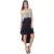 Strapless Hoog Laag Jurkje met Kanten Detail in Zwart