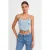 Aansluitend Denim Crop Top Met Vierkante Hals