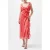French Connection Frances Crinkle Ruffle Dress Cayenne Red/white