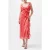 French Connection Frances Crinkle Ruffle Dress Cayenne Red/white
