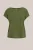 WE Fashion – Dames T-shirt met opengewerkte structuur – Curve – Regular fit – Olijfgroen –   Plus Size