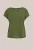 WE Fashion – Dames T-shirt met opengewerkte structuur – Curve – Regular fit – Olijfgroen –   Plus Size
