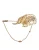 Gouden Toon 925 Sterling Zilveren Blad Kristal Ketting Speld