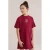 WE Fashion T-shirtjurk korte jurk met backprint donkerrood