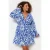 Trendyol Curve Dames Blauw Etnisch patroon Kort / Mini Lang Strandkleding Skater Grote maten Jurk