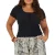 Brave Soul Dames/Dames Geribd Plus T-shirt (Zwart)