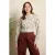 Cherry Cool Cat blouse in wit