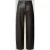 CAMBIO straight fit kunstleren broek met riemlussen model ‘ELIN’