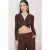 TRENDYOLMİLLA Dames Bruin Effen Lang Getailleerd Blouses
