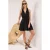 TRENDYOLMİLLA Dames Zwart Effen Kort / Mini Mouwloos Strandkleding Skater Strandjurken