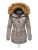 Marikoo dames winterjas met afneembare imitatiebontkraag & taillekoord