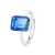 Solitaire ring tweekleurige kristallen blauw verstelbaar zilver 925 – Anais