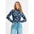 POM Amsterdam gebloemde top met col donkerblauw