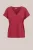 WE Fashion – Dames T-shirt met V-hals – Regular fit – Rood – Viscose –