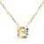 Luxenter Sterling Zilver 925 collier met Veelkleurige Zirkonia afgewerkt in 18K geel goud – Alfabet
