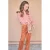 NONO rechtvallende blousetop met print – roze