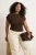 Trendyol Curve Dames Bruin Effen Mouwloos Regular fit Grote maten Blouses