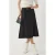 Hoge Taille Midi Rok met Gebogen Detail