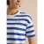 Cecil Dames Shirt met halflange mouwen, strepen en een tekstdetail in Blauw