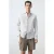 Mango Man slim fit overhemd met krijtstreep en linnen – wit