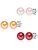 Valero Pearls Oorbellen  donkeroranje / rosa / bloedrood / zilver